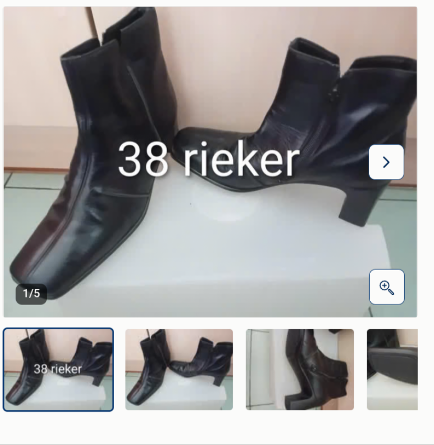 Illustration de Bottines en cuir rieker pointure 38