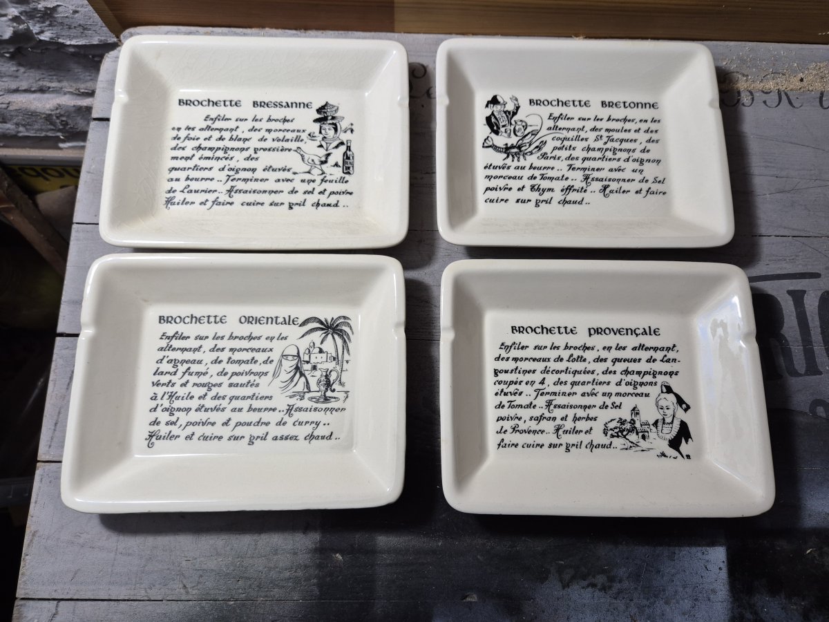 Image Lot de 4 assiettes à brochettes