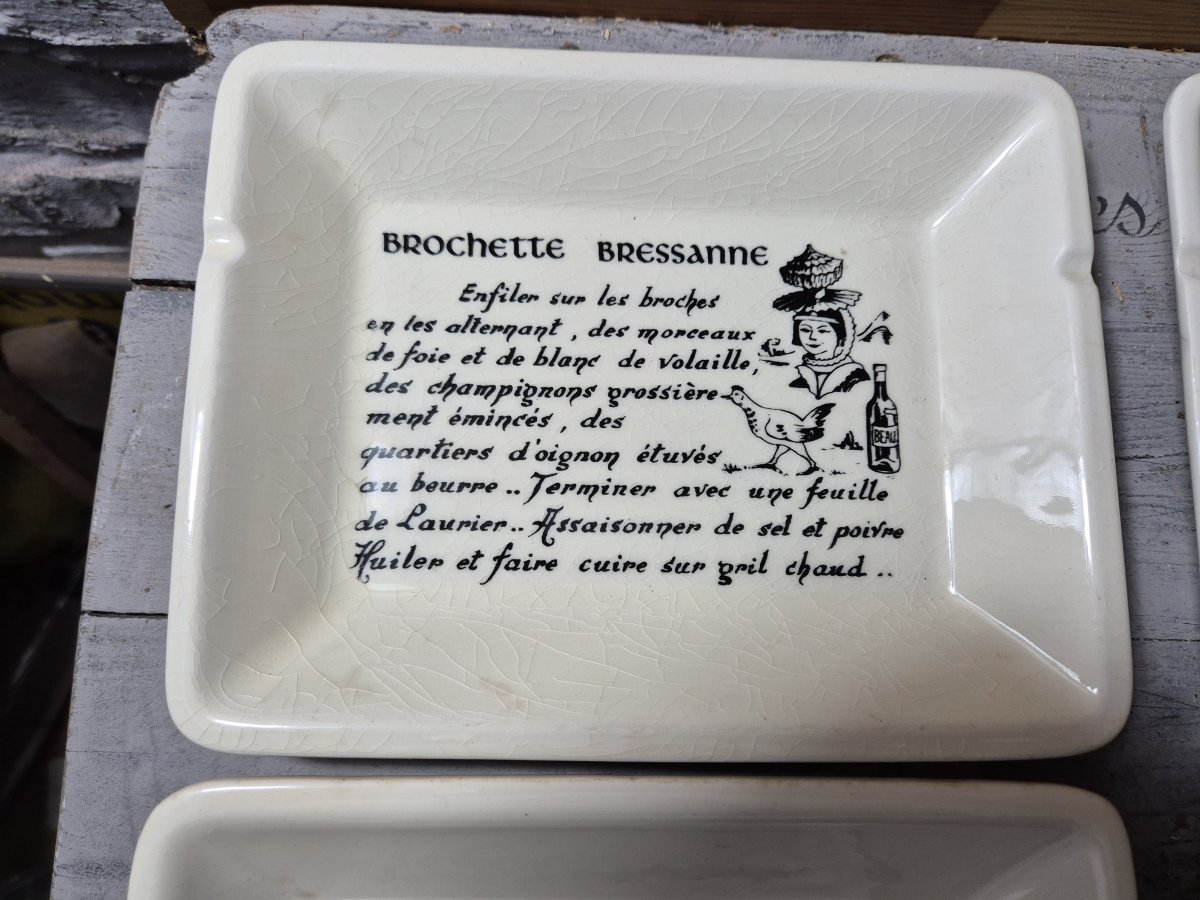 Illustration de Lot de 4 assiettes à brochettes