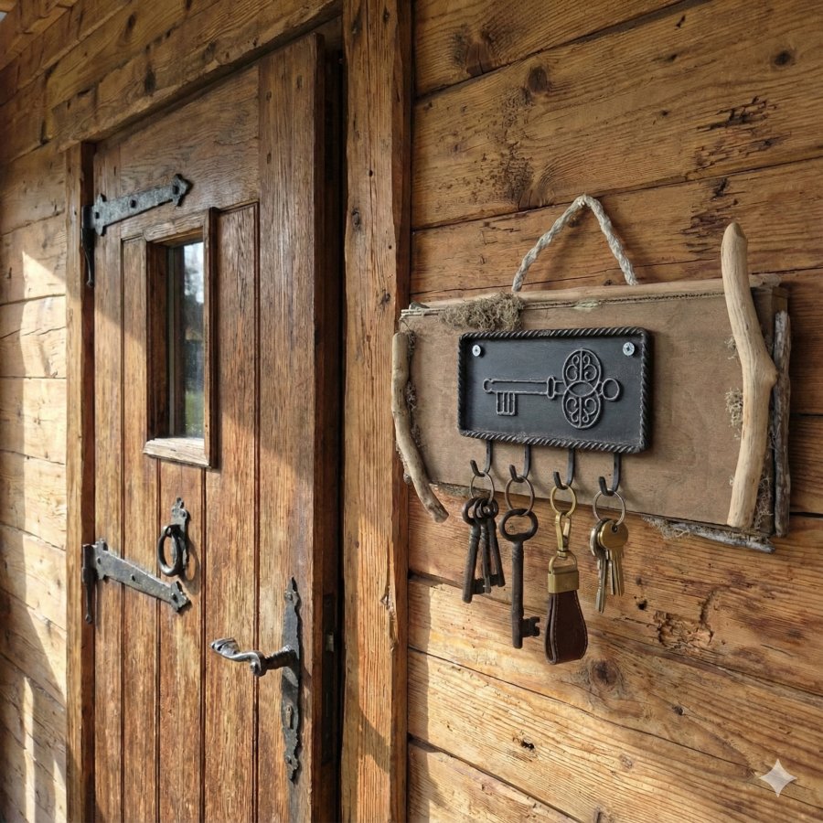 Image Porte clef en bois a accrocher