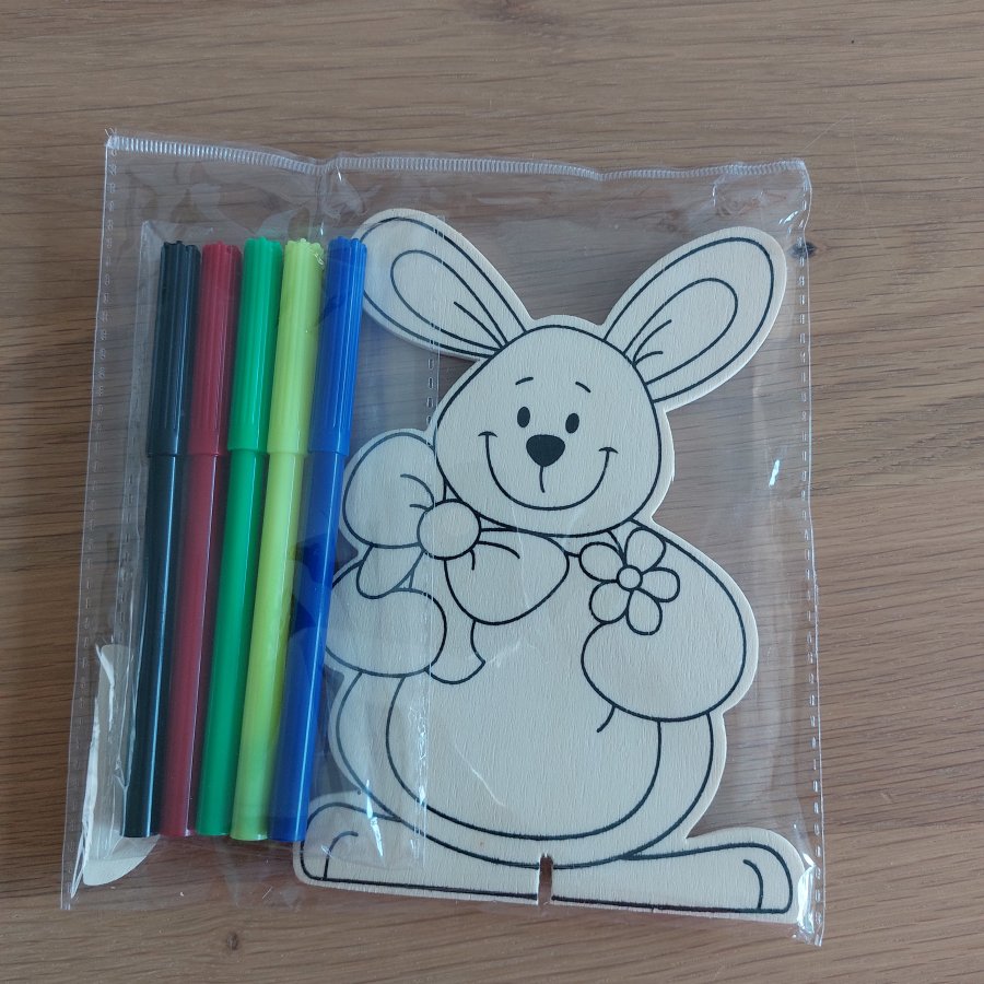 Illustration de Lapin en bois à colorier 