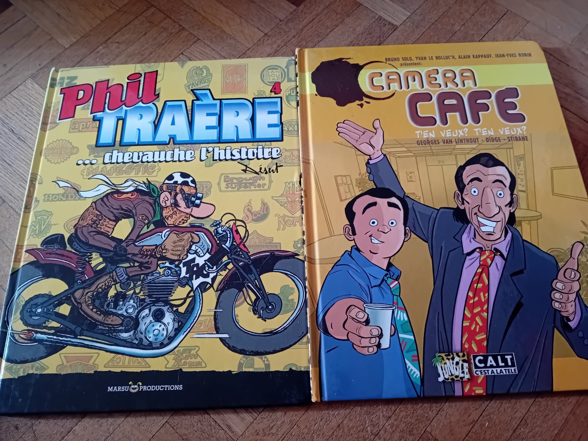 Illustration de BD caméra café/ phil traère