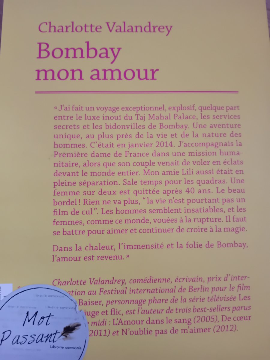 Illustration de Livre Charlotte valandrey bombay mon amour 