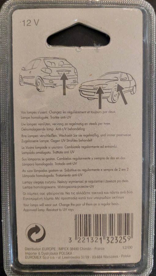 Illustration de Ampoule voiture T4W