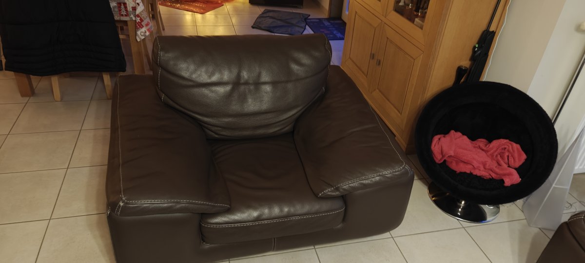 Illustration de Canapé 3 places + canapé 2 place + canapé 1 place en cuir (pleine fleur) marron 