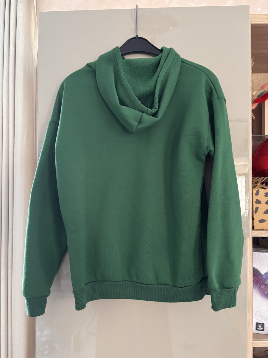 Illustration de Sweat à capuche vert 