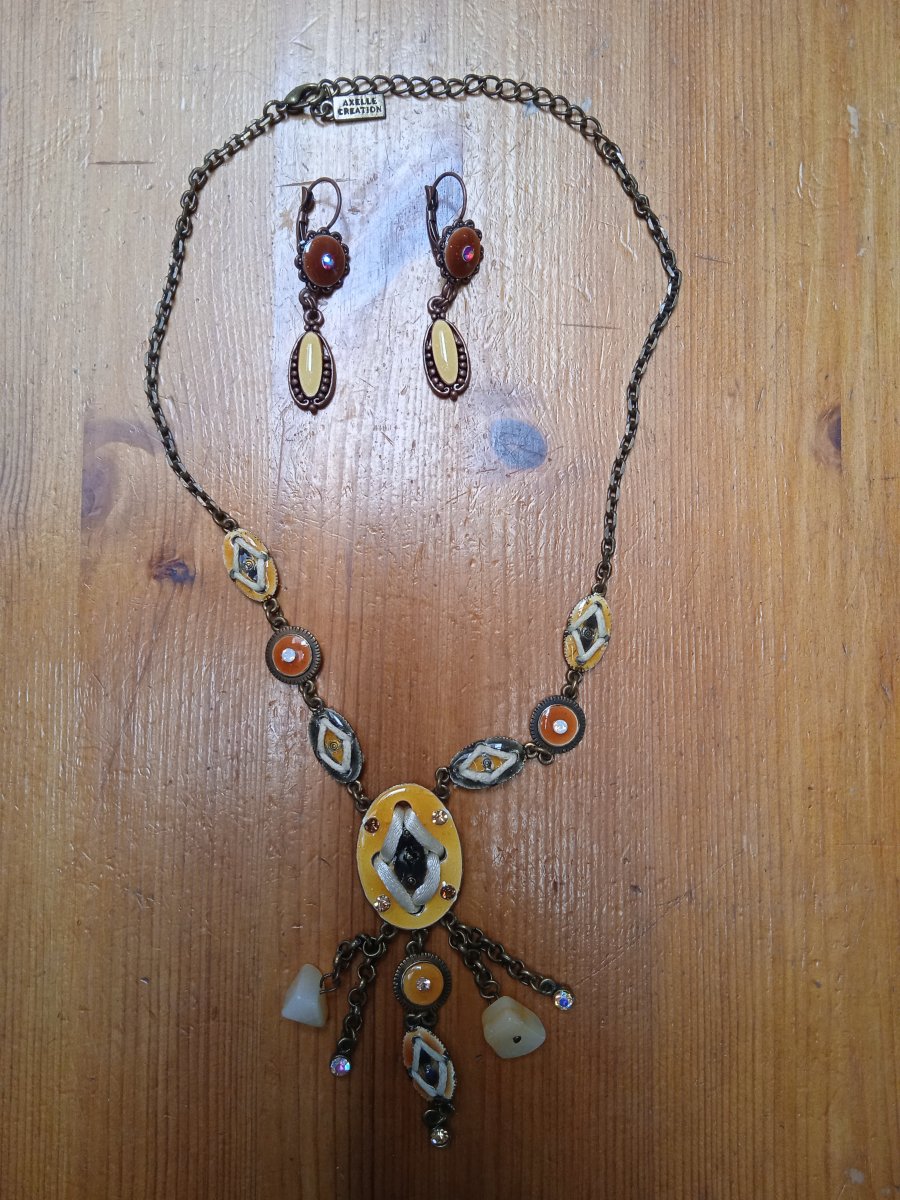Illustration de parure collier et boucles d'oreilles