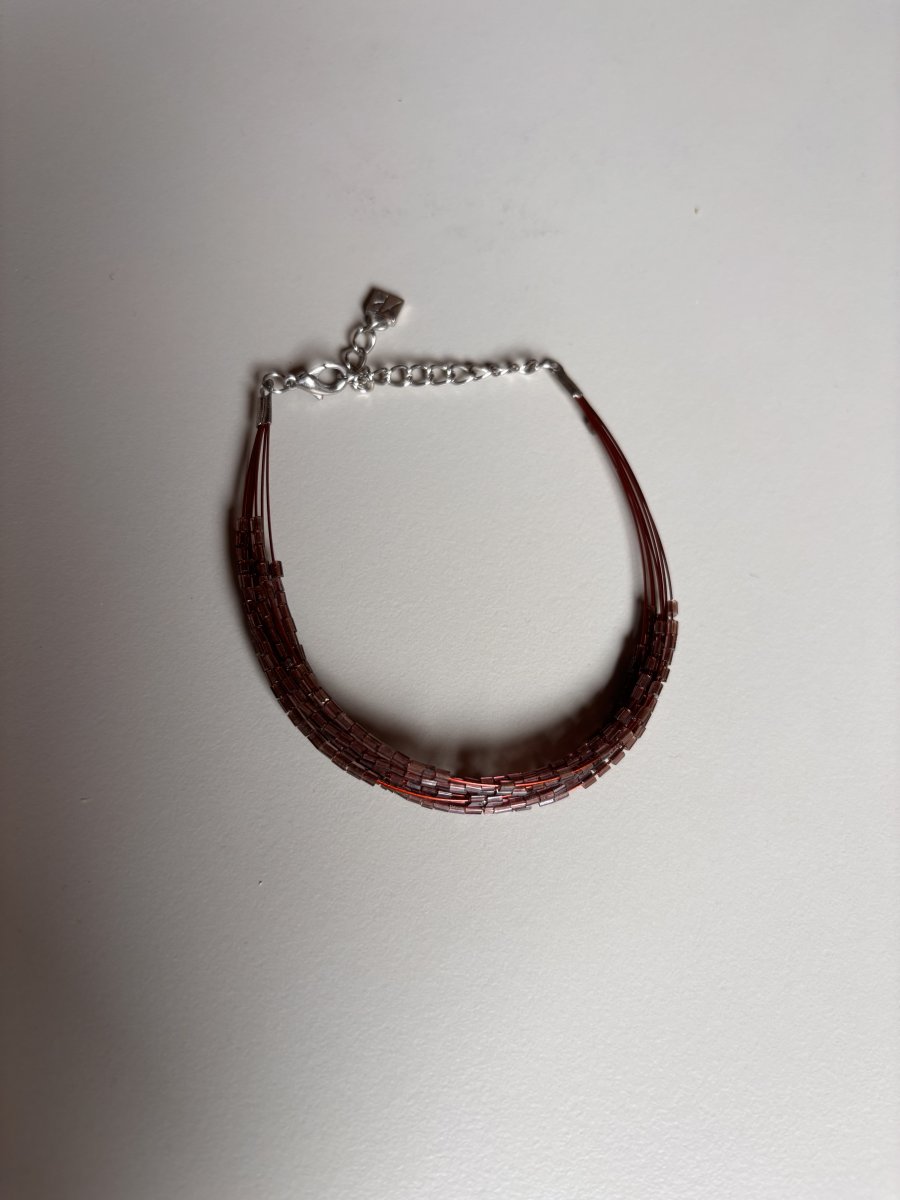 Image Bracelet perles bordeaux