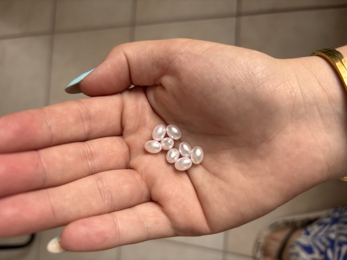 Image 8 petites perles nacrées pour bracelet/collier