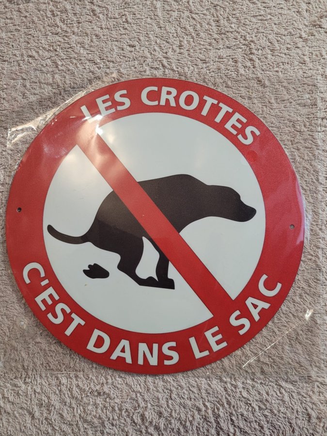 Image pancarte en plastic "pas de crotte de chien"