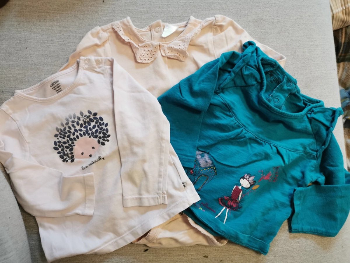 Illustration de Lot de 2 T-shirts et un body 80cm