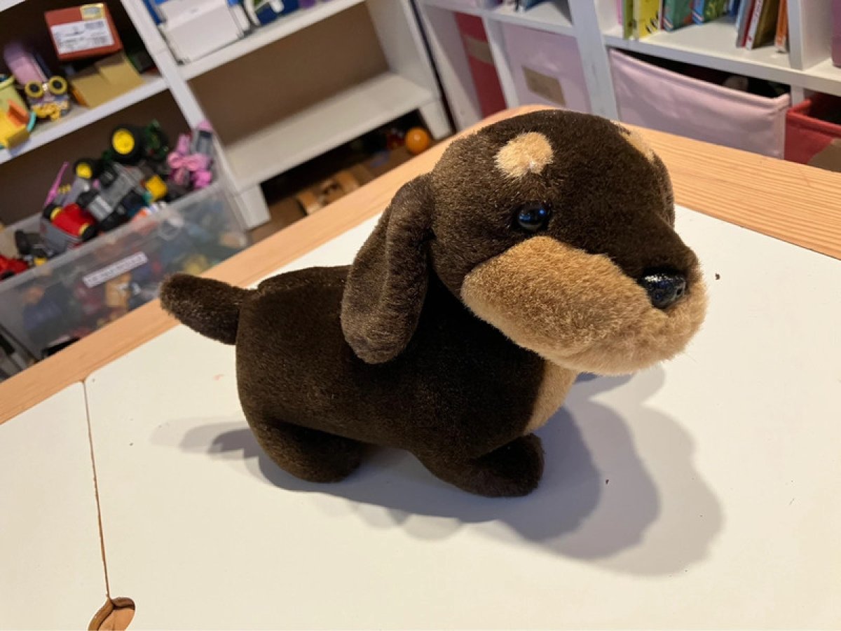 Illustration de Peluche petit chien brun